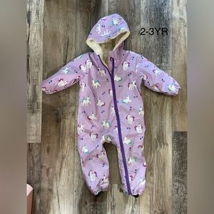 ❌SOLD❌ Hatley Toddler Girl Sherpa Lined Colour Changing Rain Suit